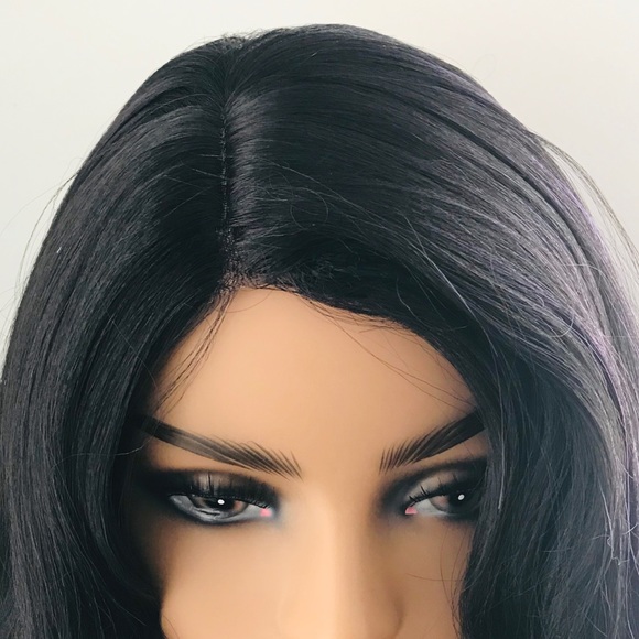 Very Pretty Effortless Style 24” Black & Purple Premium Fiber Wig - Picture 3 of 10